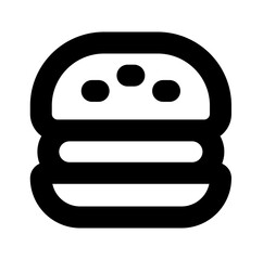 burger icon, fast food simple line icon