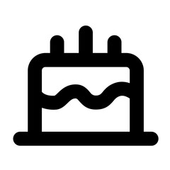 cake icon, birthday cake simple line icon