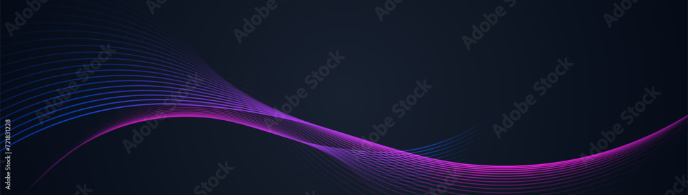 Poster abstract background with blue glowing wavy lines with technology connection concept. modern minimal 