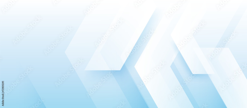 Poster abstract geometric triangle soft blue background. futuristic digital hi-technology. white arrows ban