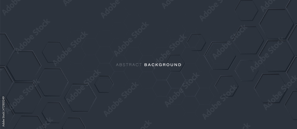 Aufkleber abstract hexagon on a dark grey background. futuristic digital hi-technology banner