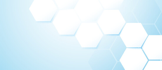 Abstract geometric hexagon futuristic digital hi-technology on a soft blue background. Vector illustration