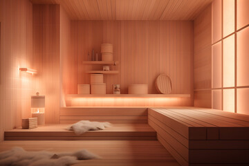 Fototapeta na wymiar sauna spa room