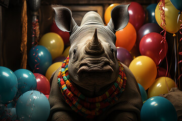 hippo with ballons