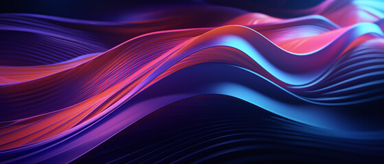 Abstract background with neon-colored waves.