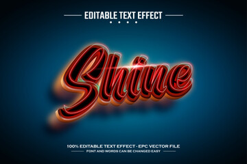 Shine 3D editable text effect template