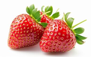 Strawberry fresh fruit on white blackground.