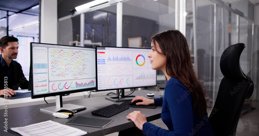 Leinwandbilder Data Analyst Using Data Analytics KPI