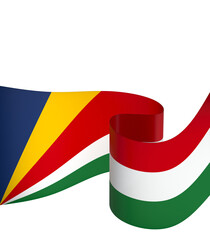Seychelles flag element design national independence day banner ribbon png
