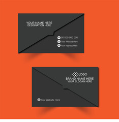  Modern black creative business card and name card,horizontal simple clean template vector design, layout in rectangle size.
