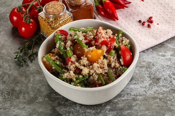 Vegan boiled quinoa with vegetables