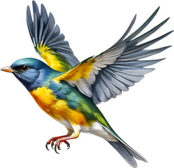 Fototapeta premium Close-up image of a Tropical parula bird. 