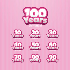 Anniversary Number Vector Design Collections