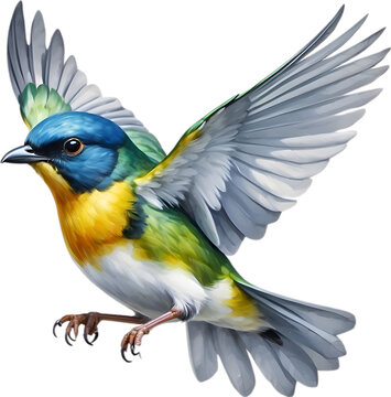 Close-up image of a Tropical parula bird. 