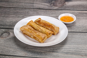 Traditional crispy fried stuffed springroll