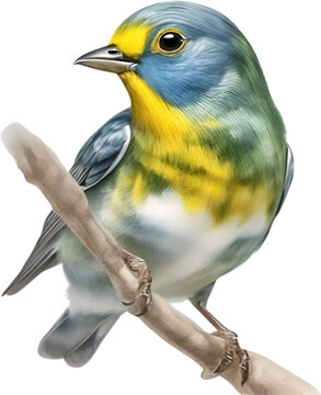 Close-up image of a Tropical parula bird. 