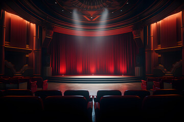 A theater space with plush carpeting