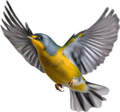 Close-up image of a Tropical parula bird. 