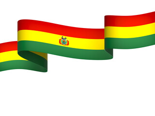 Bolivia flag element design national independence day banner ribbon png
