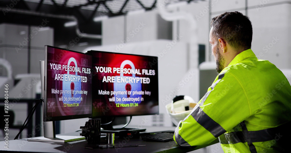 Poster Shocked Engineer In Automated Semiconductor Assembly Line
