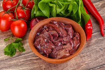 Raw chicken liver for cooking