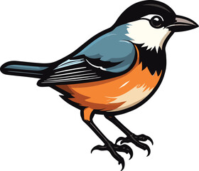 vector beautiful bird flat design .