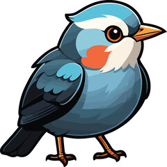 vector beautiful bird flat design .