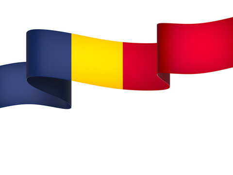 Chad flag element design national independence day banner ribbon png
