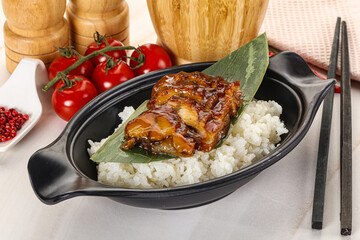 Grilled eel with steamed rice