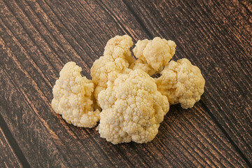 Raw white cauliflower cabbage heap