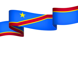 DR Congo flag element design national independence day banner ribbon png
