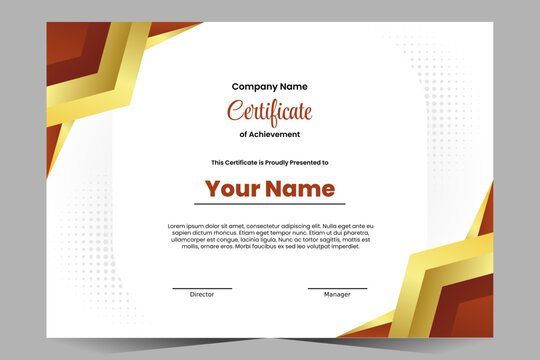 illustration vector graphic of gold and red certificate perfect for corporate certificate