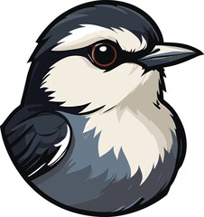 vector beautiful bird flat design .