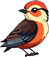 vector beautiful bird flat design .