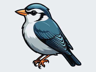 vector beautiful bird flat design .