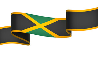 Jamaica flag element design national independence day banner ribbon png
