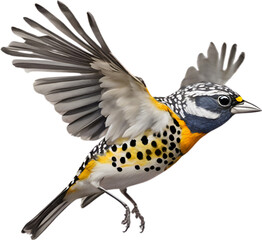 Naklejka premium Close-up image of a Spotted pardalote bird. 