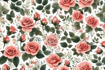 seamless pattern with roses