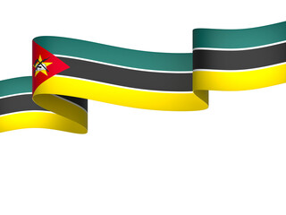 Mozambique flag element design national independence day banner ribbon png
