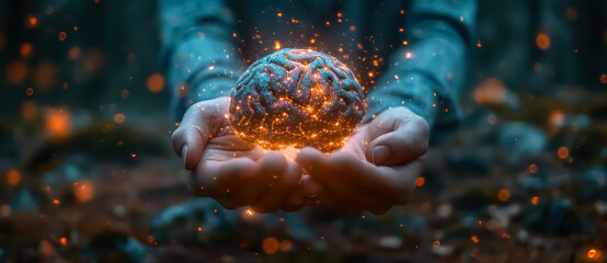 Digital Photo Brain Hand