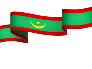 Mauritania flag element design national independence day banner ribbon png
