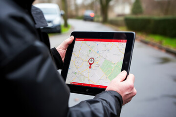 Technology navigation mobile search location phone smartphone app hand city travel map road