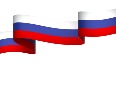 Russia flag element design national independence day banner ribbon png

