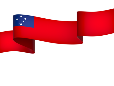 Samoa flag element design national independence day banner ribbon png
