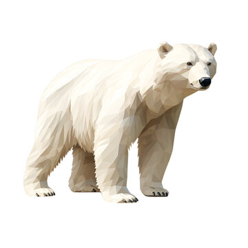 3D Cartoon Polar Bear Logo Illustration No Background Perfect for Print on Demand