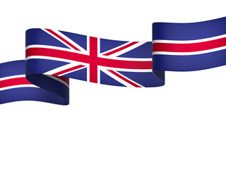 United Kingdom flag element design national independence day banner ribbon png
