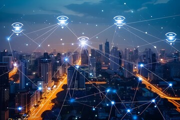 Explore the surging demand for IoT and smart device connectivity in business settings, reshaping smart offices and industrial IoT applications. - obrazy, fototapety, plakaty