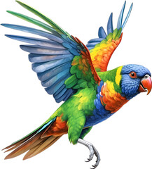 Fototapeta premium Close-up image of a Rainbow Lorikeet bird. 