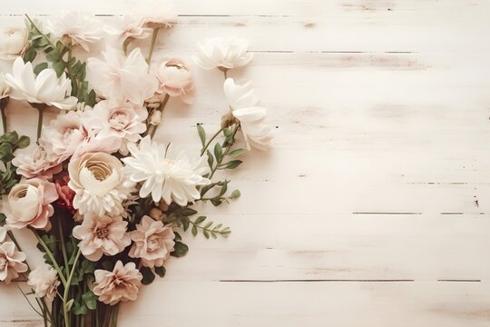 wedding background with florals generative AI