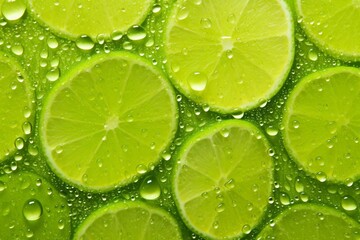 Seamless lime backdrop adorned with shimmering droplets. Generative AI